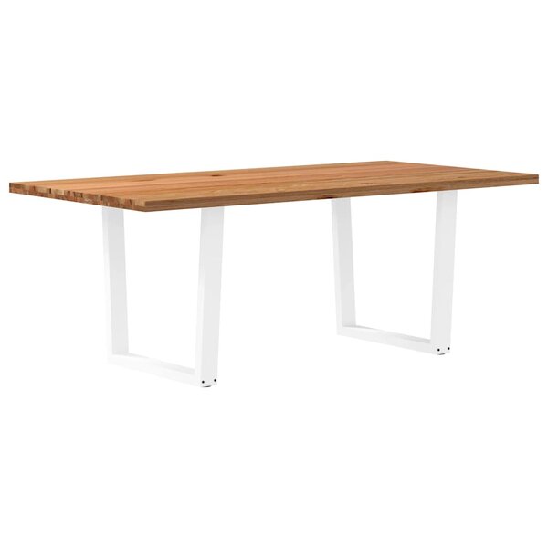 vidaXL Table à manger avec bord naturel 200x100x74cm bois massif chêne