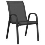 vidaXL Chaises empilables de jardin lot de 6 Noir Tissu textilène