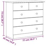 vidaXL Commode ALTA blanc 77x35x73 cm bois massif de pin