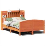 vidaXL Lit bibliothèque sans matelas cire marron 160x200 cm pin massif