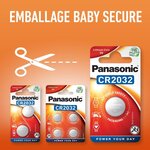 Pile Bouton Lithium CR2032 3V 220mAh x 5 PANASONIC