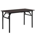 Table pliant de cuisine salle à manger hauteur réglable pour 4 personnes 120 cm marron et noir 03_0004362