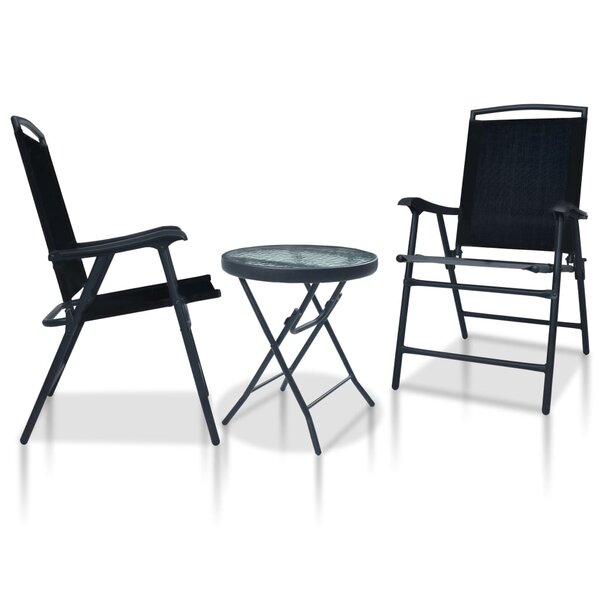 Ensemble de bistro jardin meuble extérieur terrasse 3 pièces noir acier 02_0013521