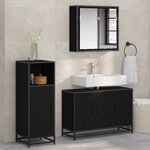 vidaXL Ensemble de mobilier de salle de bain 3 Pièces Chêne noir
