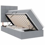 vidaXL Lit de rangement LED avec matelas Gris clair 100 x 200 cm Tissu