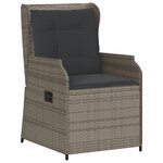 vidaXL Salon de jardin 5 Pièces avec coussins Gris Résine tressée