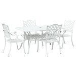 vidaXL Ensemble de salle à manger de jardin 5 pièces en aluminium blanc