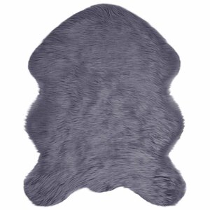 vidaXL Tapis en Peau de Mouton Synthétique Anthracite 50 x 80 cm