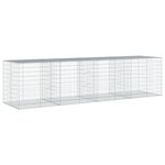 vidaXL Panier gabion avec couvercle 400x100x100 cm fer galvanisé