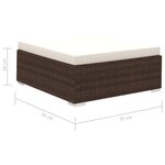 vidaXL Salon de jardin 8 Pièces avec coussins résine tressée marron