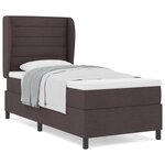 Lit Box Spring vidaXL avec Matelas Marron Foncé 90x200 cm en Tissu