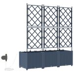 Bacs de jardin vidaXL avec système d'irrigation 3 Pièces Gris