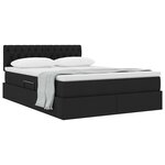 vidaXL Lit avec rangement et matelas avec matelas Noir 140 x 200 cm