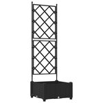 vidaXL Jardinière de Jardin avec Treillis Noire 40x40x125.5 cm