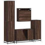 vidaXL Ensemble de meubles de salle de bain 4 Pièces chêne marron