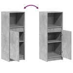 vidaXL Buffet avec LED gris béton 38x34x100 cm bois d'ingénierie