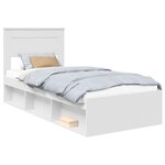 vidaXL Cadre de lit avec matelas Blanc 75 x 190 cm Pin massif