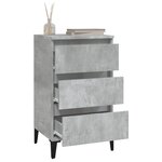 vidaXL Table de chevet gris béton 40x35x70 cm bois d'ingénierie