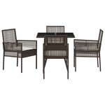 vidaXL Ensemble de salle à manger de jardin 5 pièces en poly rattan marron