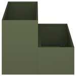 vidaXL jardinière jardin 2 niveaux 100x60x45 cm Olive Acier