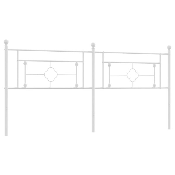vidaXL Tête de lit métal blanc 193 cm