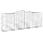 vidaXL Paniers à gabions arqués 5 Pièces 400x50x140/160 cm Fer galvanisé