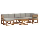 vidaXL Ensemble de canapés d'extérieur 8 pc Gris Naturel et Clair