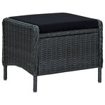 vidaXL Salon de jardin 2 Pièces avec coussins résine tressée gris foncé
