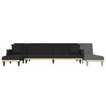 vidaXL Canapé-lit en forme de L noir 271x140x70 cm velours