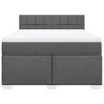 vidaXL Sommier à lattes de lit avec matelas Gris foncé 140x190cm Tissu