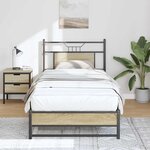 vidaXL Cadre de lit sans matelas chêne sonoma 90x200 cm
