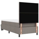 vidaXL Lit à ressorts avec matelas Taupe 90 x 200 cm tissu