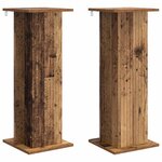 vidaXL Support de Plante 2 pc Bois ancien 30 5 x 30 x 80 5 cm