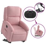 vidaXL Fauteuil inclinable électrique rose velours