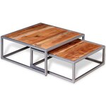 vidaXL Ensemble de table basse 2 pièces Bois d'acacia massif