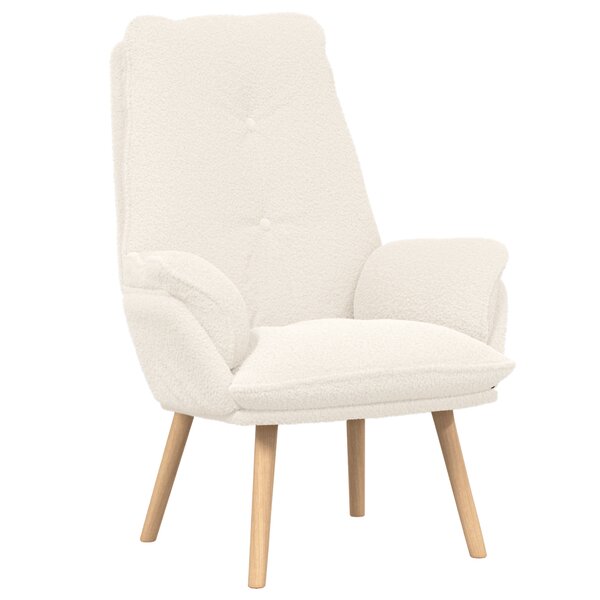 vidaXL Fauteuil Relaxant crème en tissu semblable à de la laine bouclée