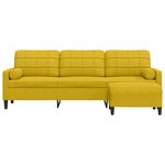 vidaXL Canapé à 3 places avec repose-pied jaune 210 cm velours