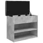 vidaXL Banc à chaussures gris béton 62x32x50 cm bois d'ingénierie