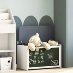 vidaXL Boîte à Jouets Gris et blanc 73 x 33 x 55 cm Bois d'ingénierie