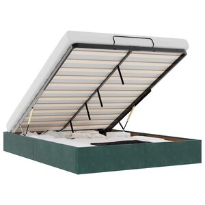 vidaXL Cadre de lit ottoman sans matelas vert foncé 140x200 cm velours