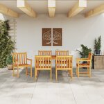 Ensemble de salle à manger de jardin 7 pièces en acacia