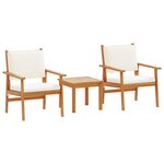 vidaXL Ensemble de canapé de jardin 3 Pièces Marron 45 x 45 x 38cm