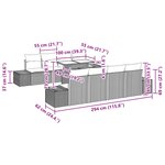 vidaXL Ensemble de canapé de jardin 9 Pièces Marron et rouge polyrotin