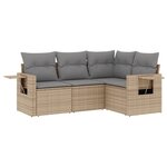 vidaXL Salon de jardin avec coussins 4 Pièces beige résine tressée