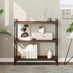 vidaXL Bibliothèque 3 niveaux chêne brun 80x30x86 cm bois d'ingénierie