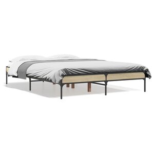vidaXL Cadre de lit sans matelas chêne sonoma 135x190 cm