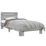 vidaXL Cadre de lit sans matelas sonoma gris 100x200 cm