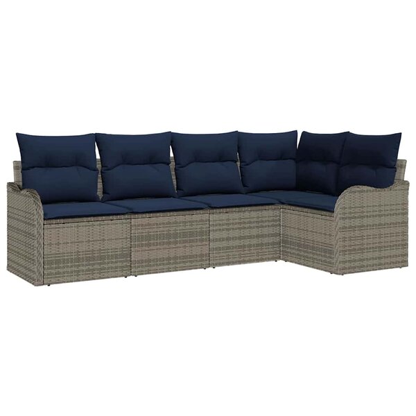 vidaXL Ensemble de canapé de jardin Gris polyrotin