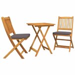 vidaXL Ensemble bistro de jardin 3 Pièces Marron Bois d'acacia massif