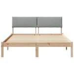 vidaXL Cadre de lit avec tête de lit Marron et gris clair 140 x 190 cm